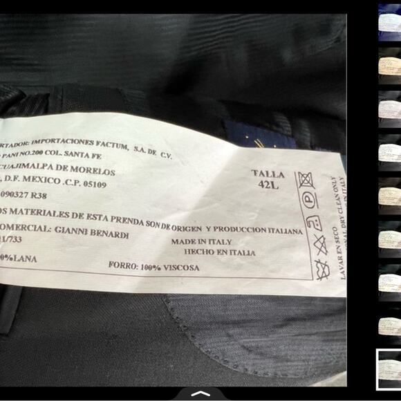 GIANNI Bernardi Zignone Sport Coat Blazer Mens 42L 100%Wool Made In Italy - Picture 6 of 16